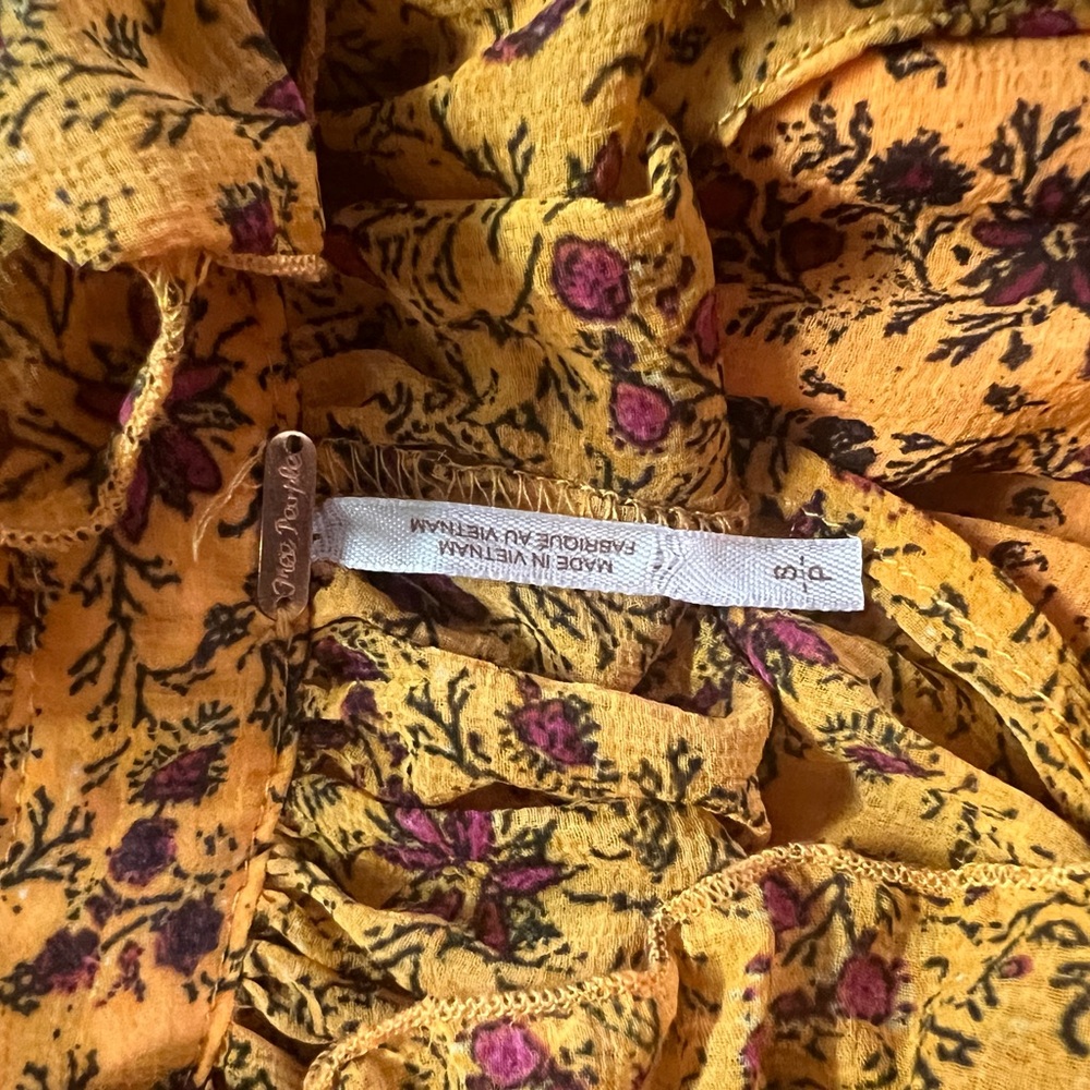 Free People S yellow Feeling Groovy Border Print Maxi dress - Picture 5 of 6